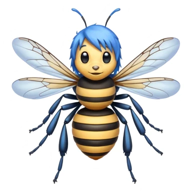 bee with blue hair sticker