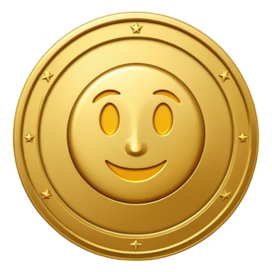 A shiny 3D coin in emoji style, with embossed details and realistic lighting.  place the "V" from the Visify logo in the center of the coin, keeping its original curved style.  sticker