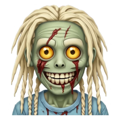 zombie with dreads with braces smiling  sticker