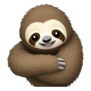 a sloth who hugs someone sticker