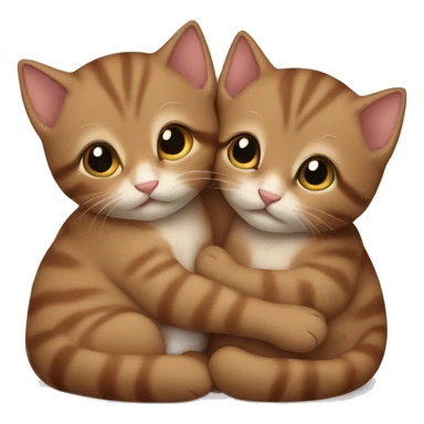 small brown kittens snuggeling sticker
