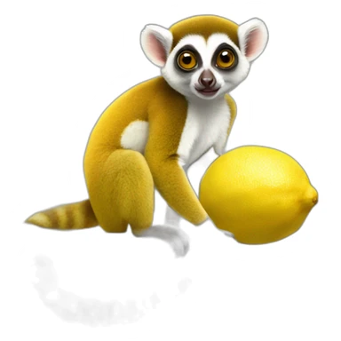 lemon lemur sticker
