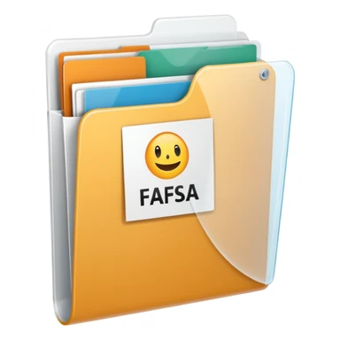 FAFSA info file - Transparent translucent plastic white folder sticker