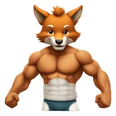 Renard rugbyman musclé  sticker