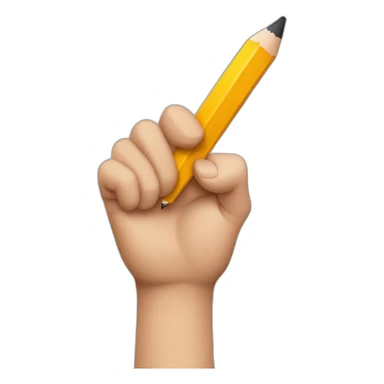 hand holding a big pencil in fist sticker