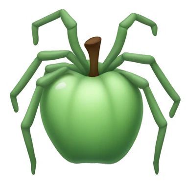 sage green spider apple emoji sticker