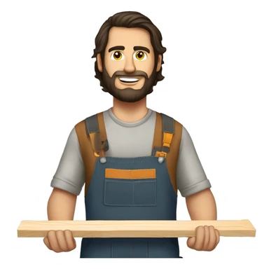 Woodworker with miter saw caucasian dark hair sticker