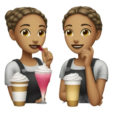 Girl drink cafe sticker