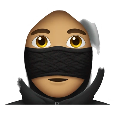 Man with black ski mask on sticker