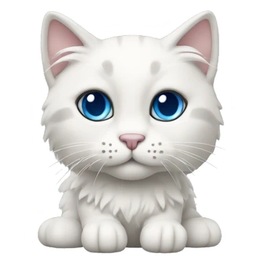 White rag doll cat with grey face and blue eyes sticker