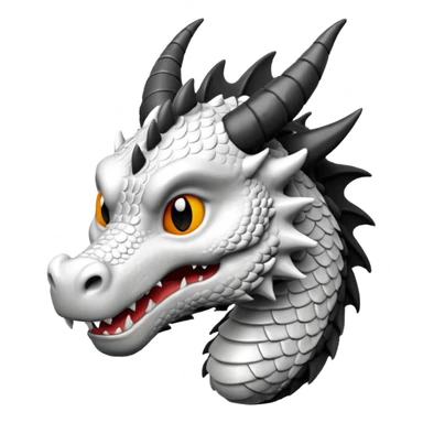 Black and white dragon emoji sticker