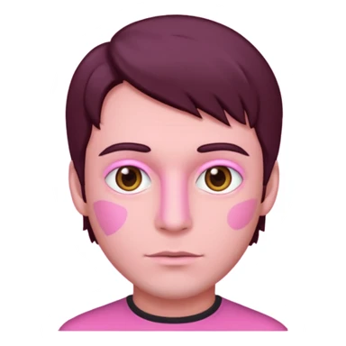 He is supposed to have all pink skin and dark brown hair and hazel eyes sticker