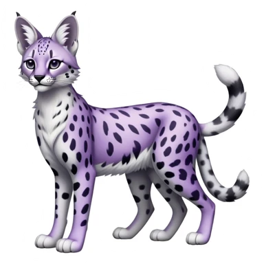 Epic Edgy Black White Purple ethereal Serval-Snow-Leopard-Bobcat-Fionbri full body sticker