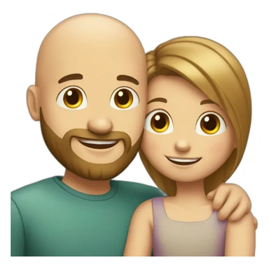 Happy-secret-couple-bald-guy-with-beard-with-boy-haircut-girl-hugging sticker
