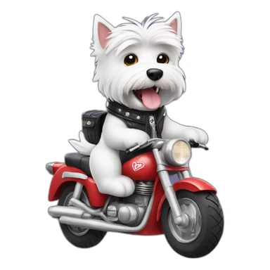 The cutest Westie dog riding a motorcycle  sticker