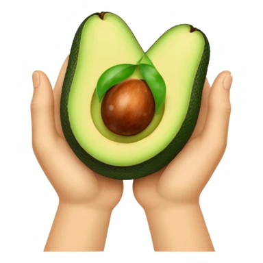 hands holding a small avocado sticker