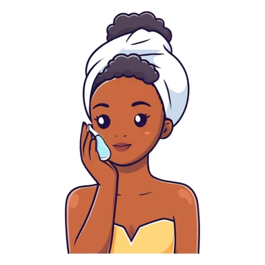 Black girl with moisturizer skincare routine sticker