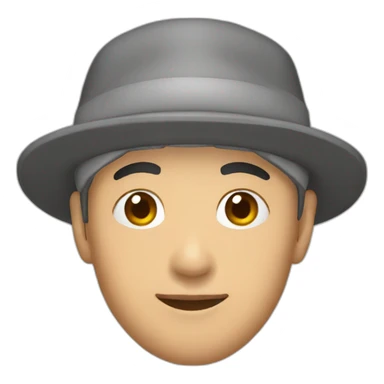 asian guy wearing a sardine hat sticker