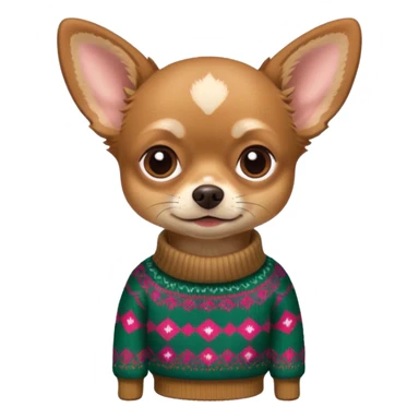 
 deer-head chihuahua sitting wearing a sweater sticker