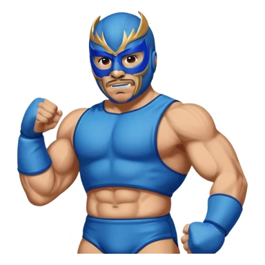 crea luchador con máscara azul sticker