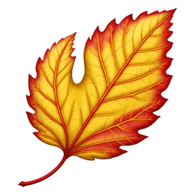 yellow and red lanceolate leaf  sticker