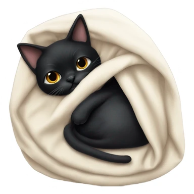 Black cat with White girl cosy under a blanket sticker