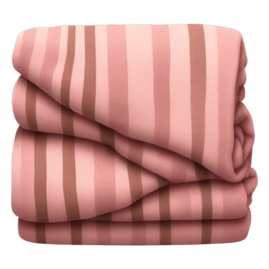 cozy pink folded blanket with thin brown stripes sticker