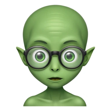 allien with glasses sticker