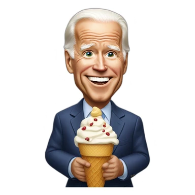 Joe Biden with ice cream  sticker