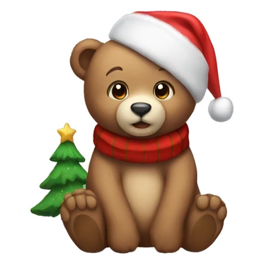 Cute Christmas bear sticker