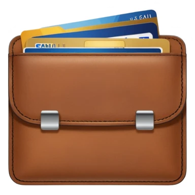 portefeuille marron avec billet et carte bancaire sticker