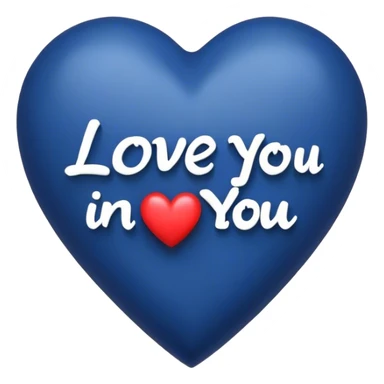 Dark Blue heart with the words Love You Ry in the middle  sticker