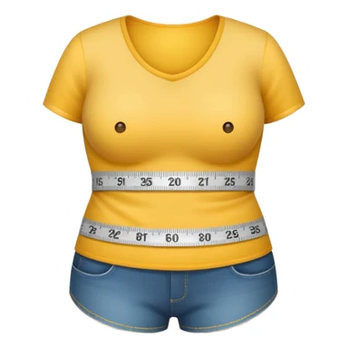 waist and tape measure, no person visible, apple style emoji sticker