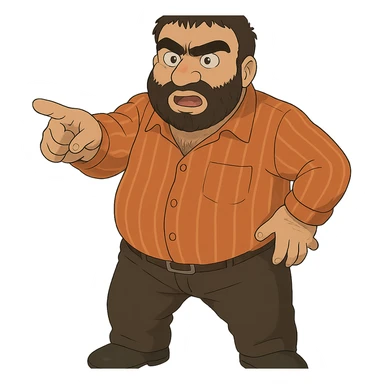 Recep İvedik, soft shading, detailed features, comedic pose, ghibli style sticker