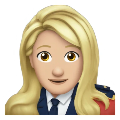 Marine le pen chevauche Macron sticker