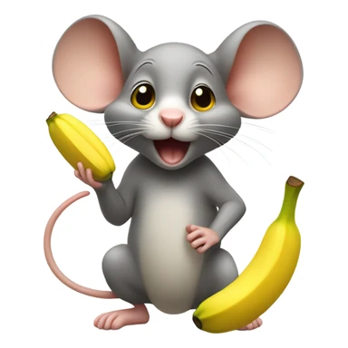 Mouse juggling bananas sticker