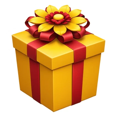 Decorative flower Gift Box yellow sticker
