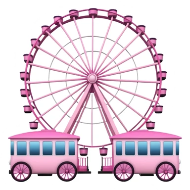mix light pink dark pink and white theme park Ferris wheel sticker