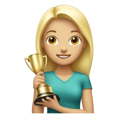 Blond girl holding trophie  sticker