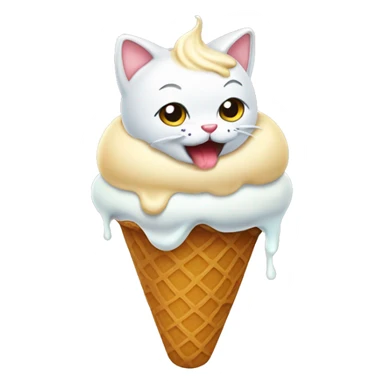 Cat pooping ice cream sticker