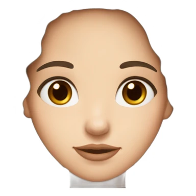 white girl, brown hair, dark brown eyes, thin lips, mole on the cheek sticker