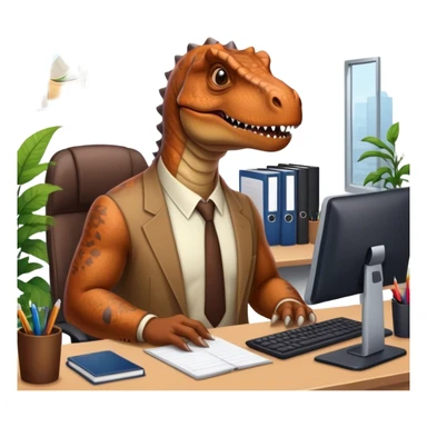 old dinosaurs working in an office sticker