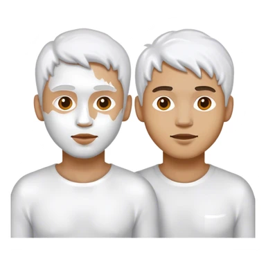 Two male guys in white paint  sticker