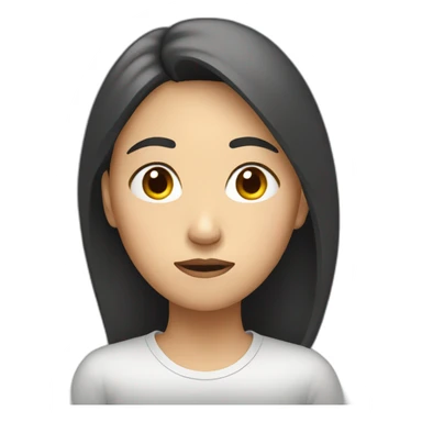 asian young woman worried sticker