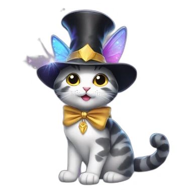 magical magician fairy cat sticker