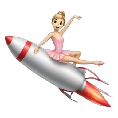 ballerina riding a rocket sticker