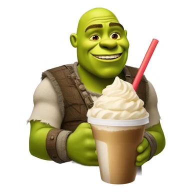 shrek with a frappuccino late sticker