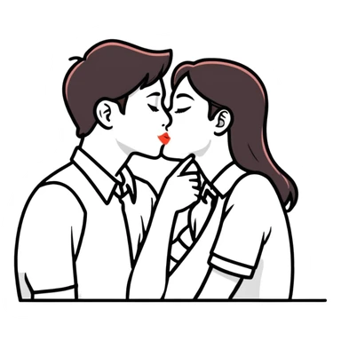 Kissing sticker