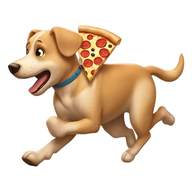 Perro corriendo y comiendo pizza sticker
