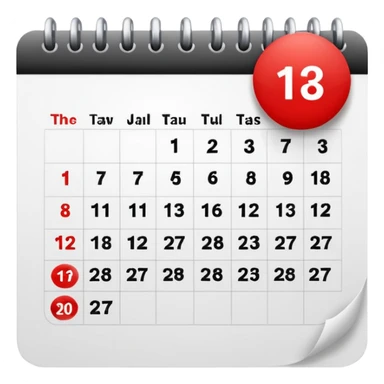 calendar with a circled date sticker